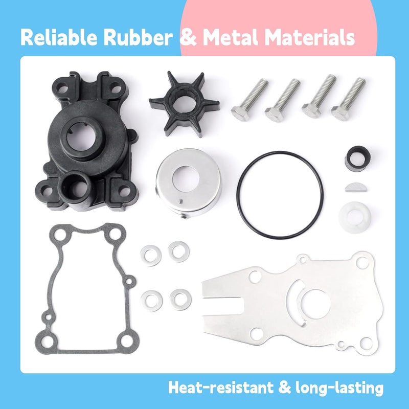 GLOXTED 63D-W0078-01-00 63D-44311-00-00 Water Pump Impeller Kit with Housing Compatible with Yamaha 40 50 60 HP for 2 or 4 Stroke Outboard for Sierra 18-3415 18-3434 Replace 63D-W0078-00-00 63D-W0078-0A-00 - Image 4